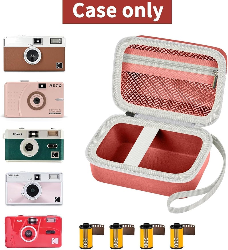 Grapsa Digital Camera Case Compatible with KODAK EKTAR H35 H35N Half Frame Film Camera, Storage Holder Organizer for Kodak Ultra F9 M35 M38 Paper Shoot kamera, 35mm Film Rolls (Box Only)- Brown - Image 2